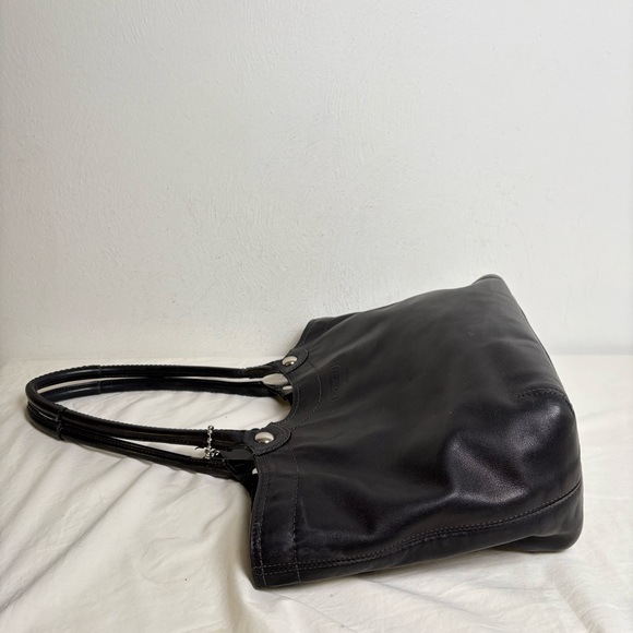 COACH Bleeker F14383 Black Leather Tote Shoulder Bag Purse - Picture 8 of 16